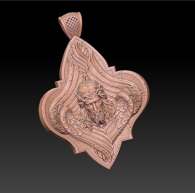  Pendant  cherub  skull 3D model_7