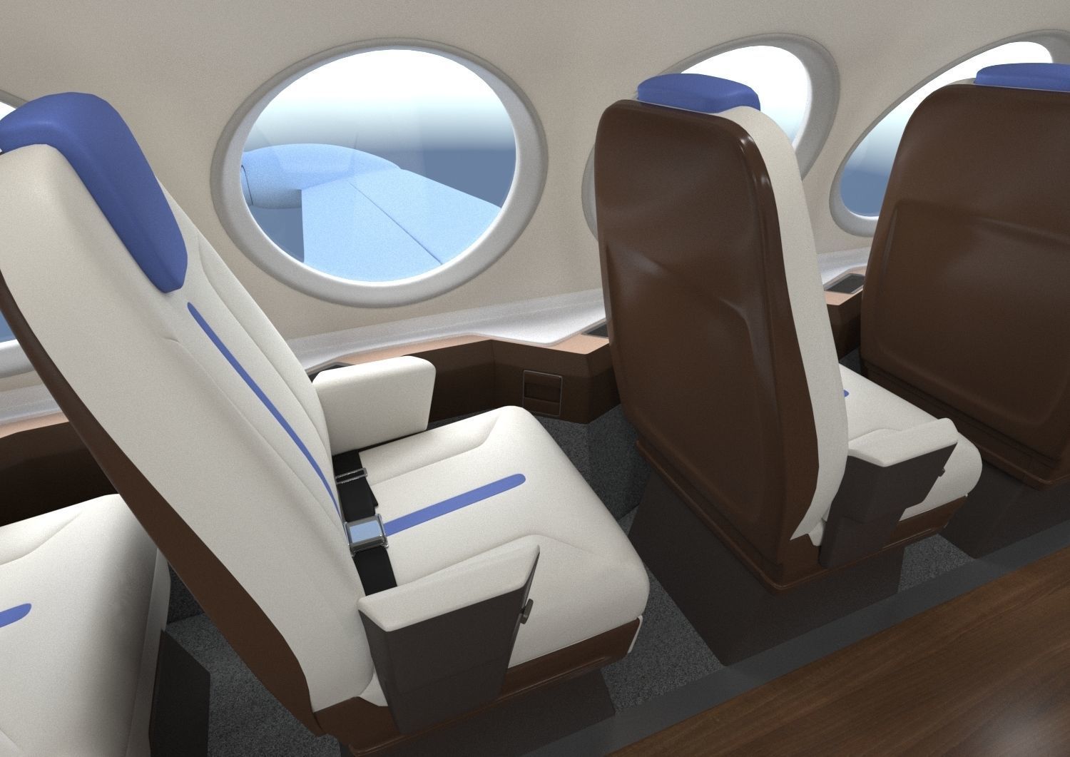 Electric Aircraft Alice Eviation with Interior 3D model_8