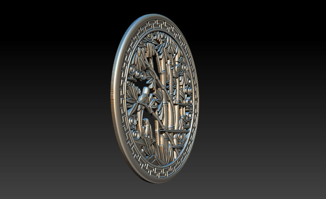 Mural Bamboo wood carving file stl OBJ and ZTL for CNC 3D print model_22