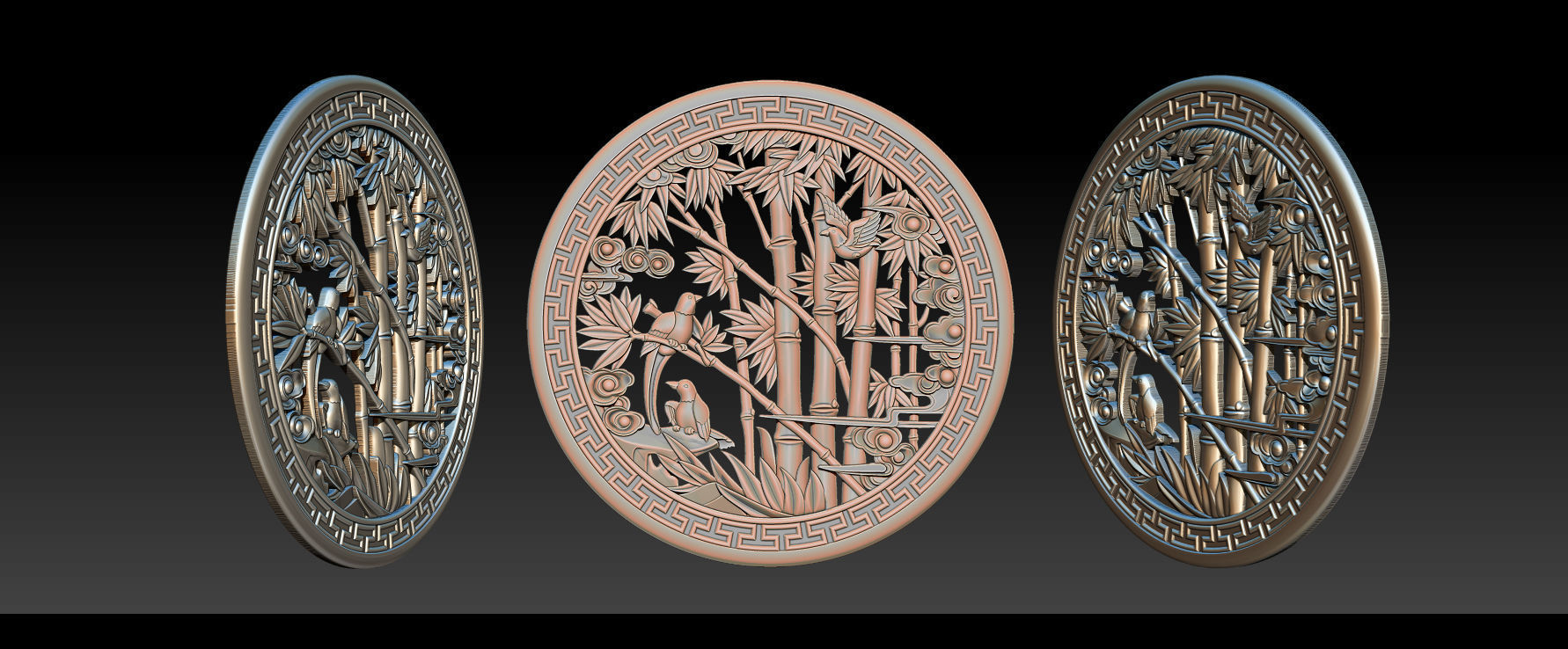 Mural Bamboo wood carving file stl OBJ and ZTL for CNC 3D print model_25