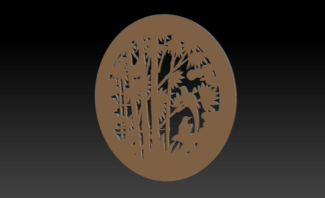 Mural Bamboo wood carving file stl OBJ and ZTL for CNC 3D print model_20