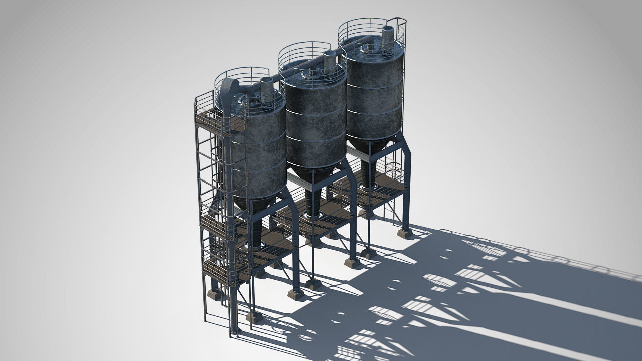 Factory Unit 01 PBR Low-poly 3D model_7