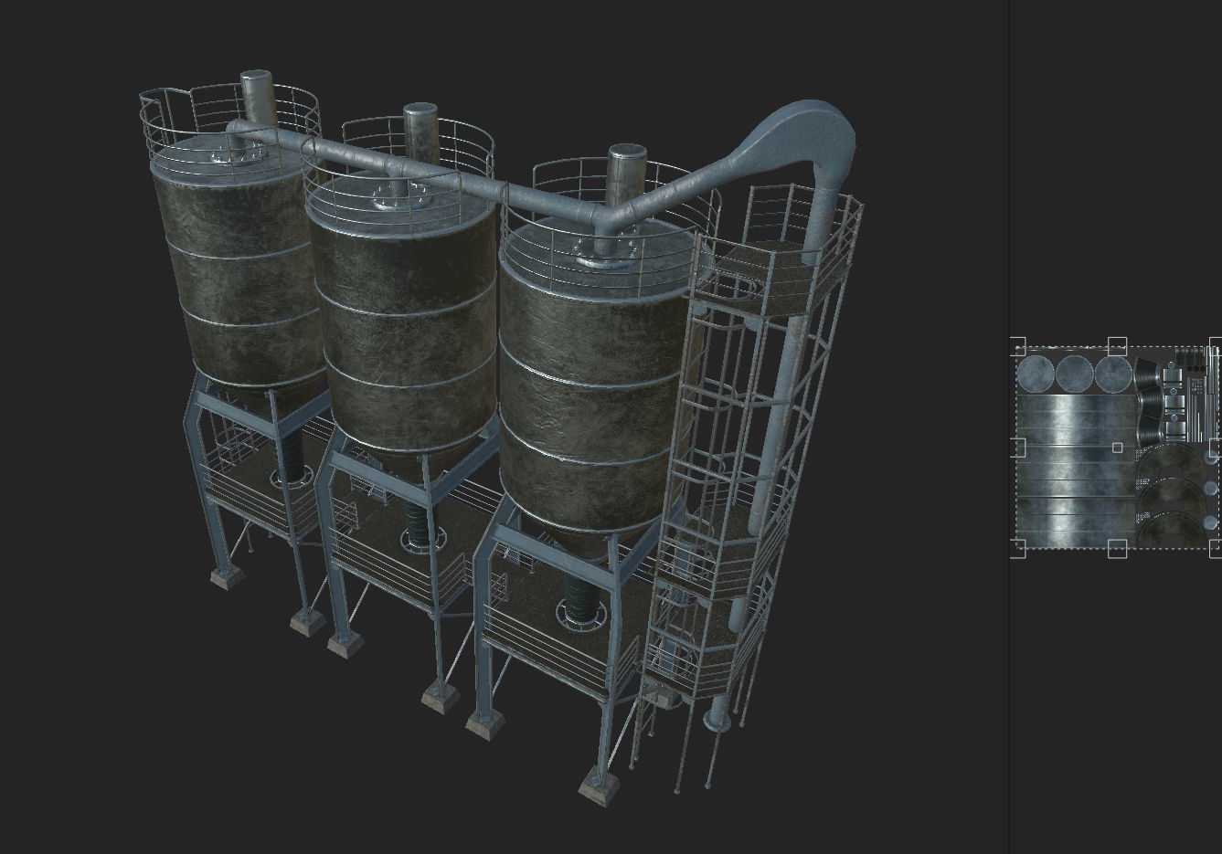Factory Unit 01 PBR Low-poly 3D model_11