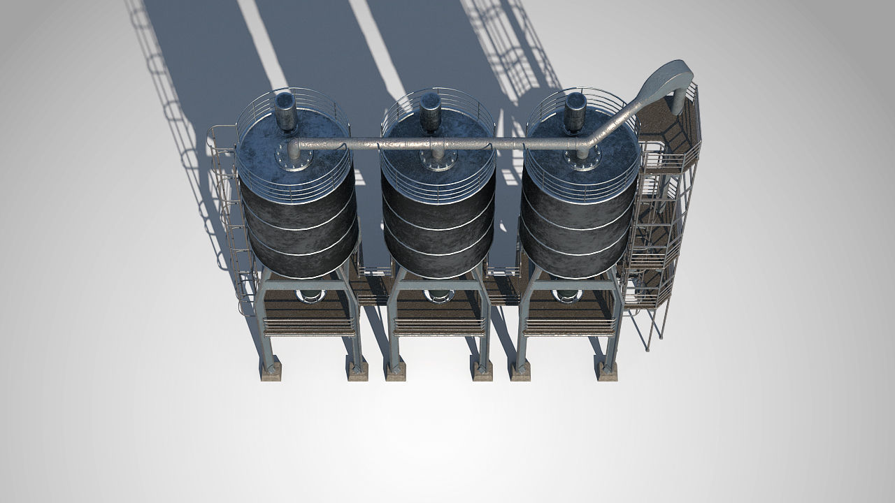 Factory Unit 01 PBR Low-poly 3D model_6