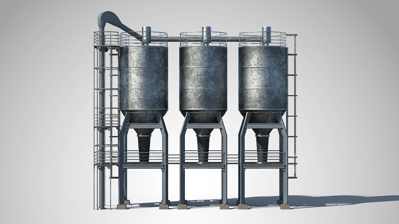 Factory Unit 01 PBR Low-poly 3D model_2