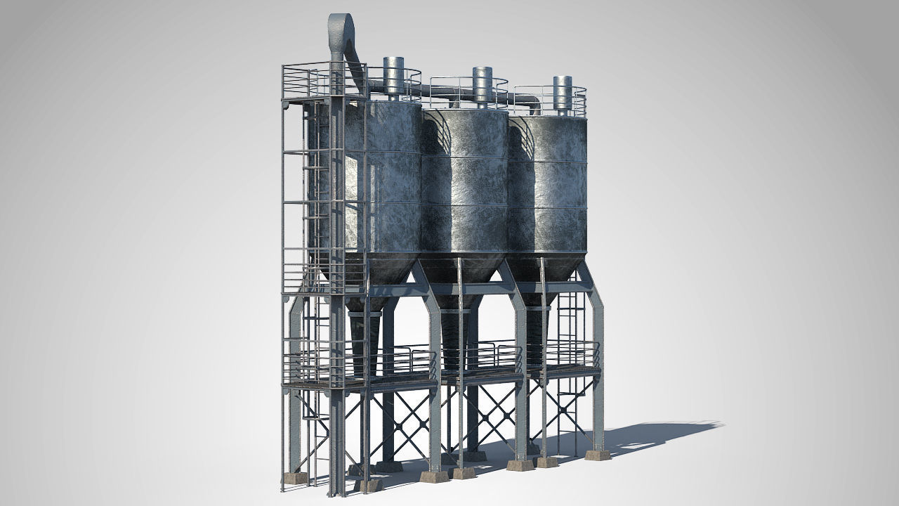 Factory Unit 01 PBR Low-poly 3D model_1
