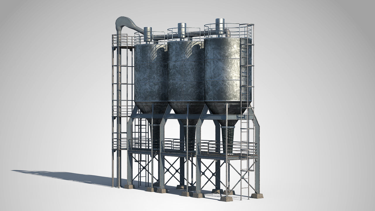 Factory Unit 01 PBR Low-poly 3D model_3