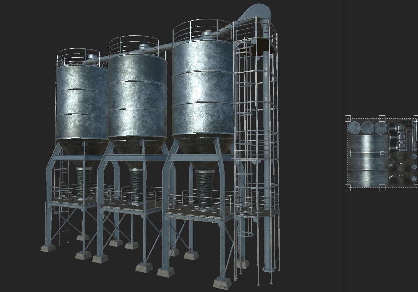 Factory Unit 01 PBR Low-poly 3D model_10