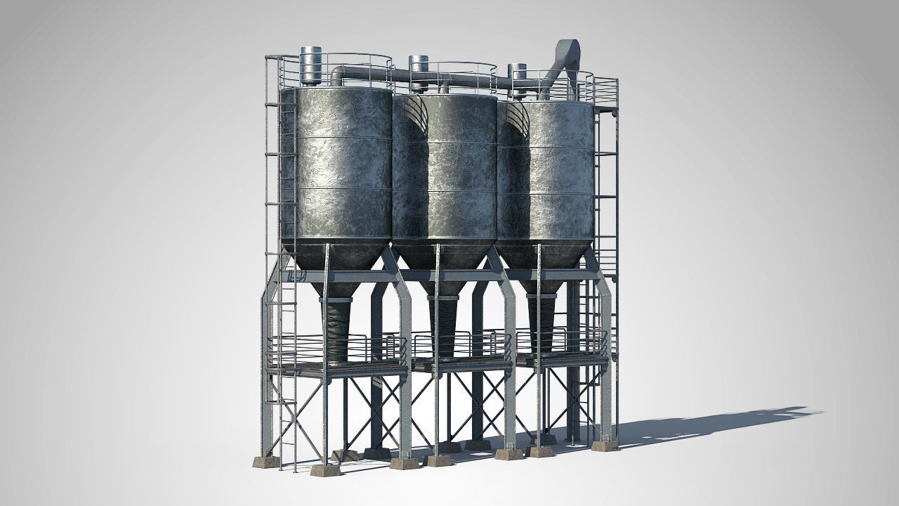 Factory Unit 01 PBR Low-poly 3D model_4