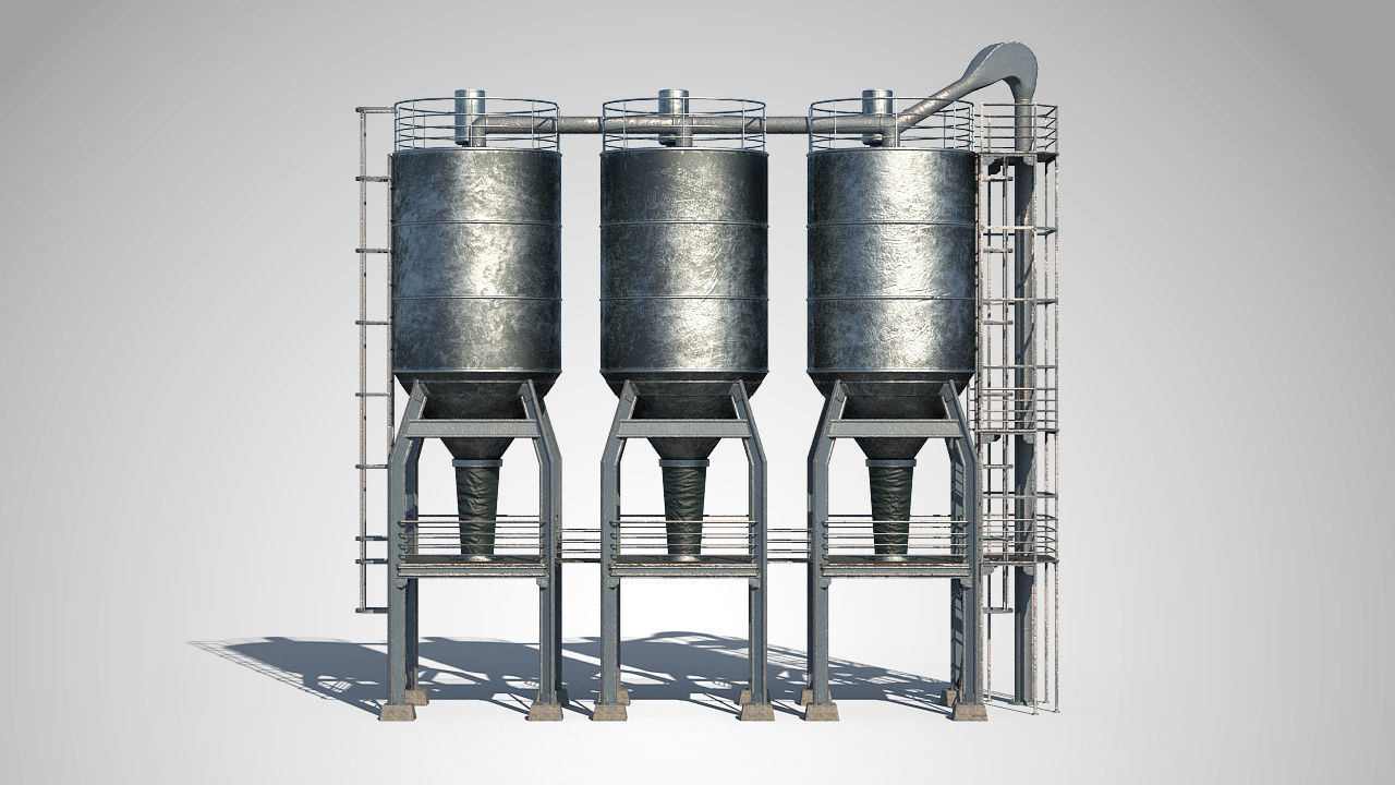 Factory Unit 01 PBR Low-poly 3D model_5