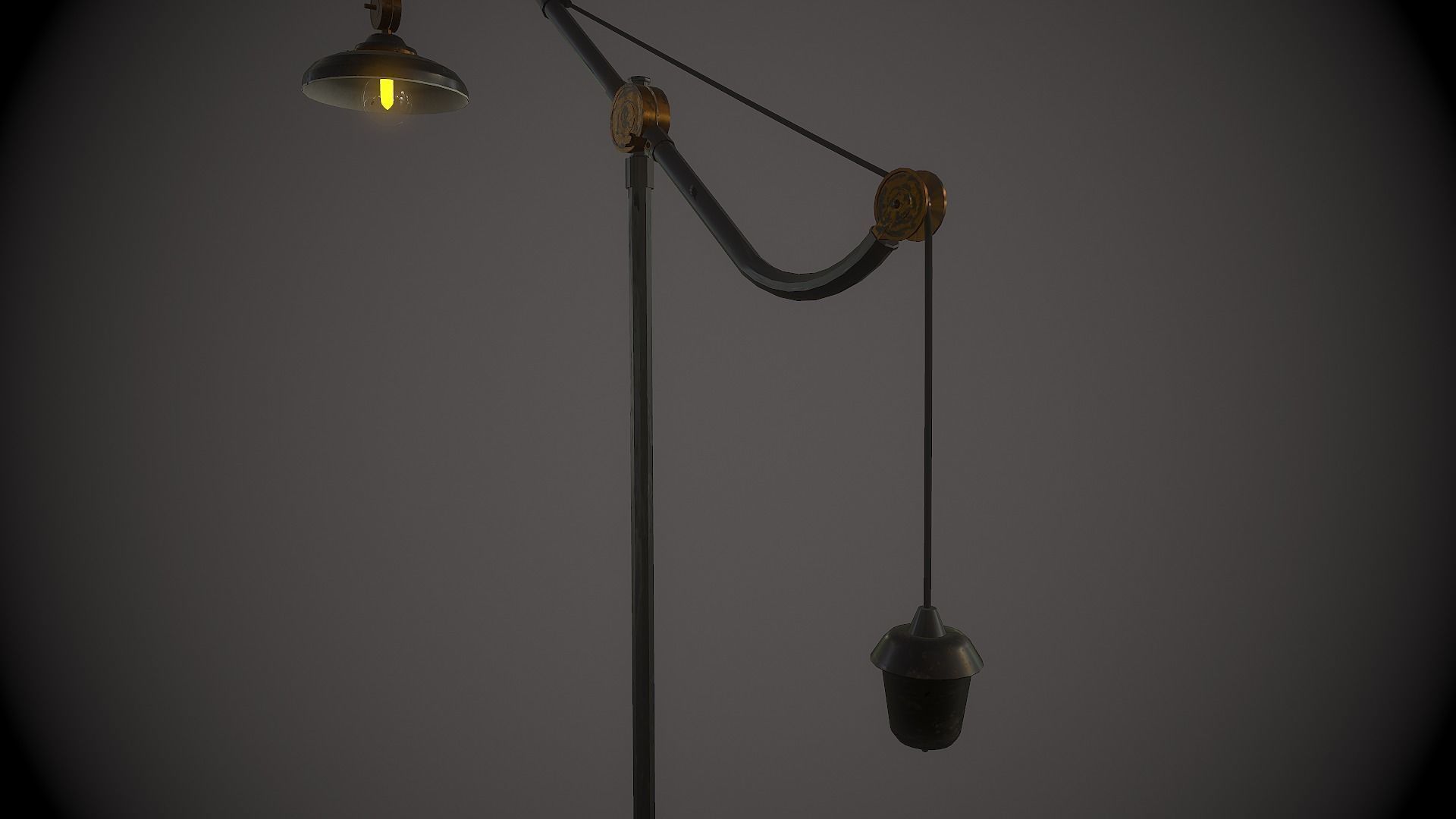 Retro floor lamp Low-poly 3D model_3
