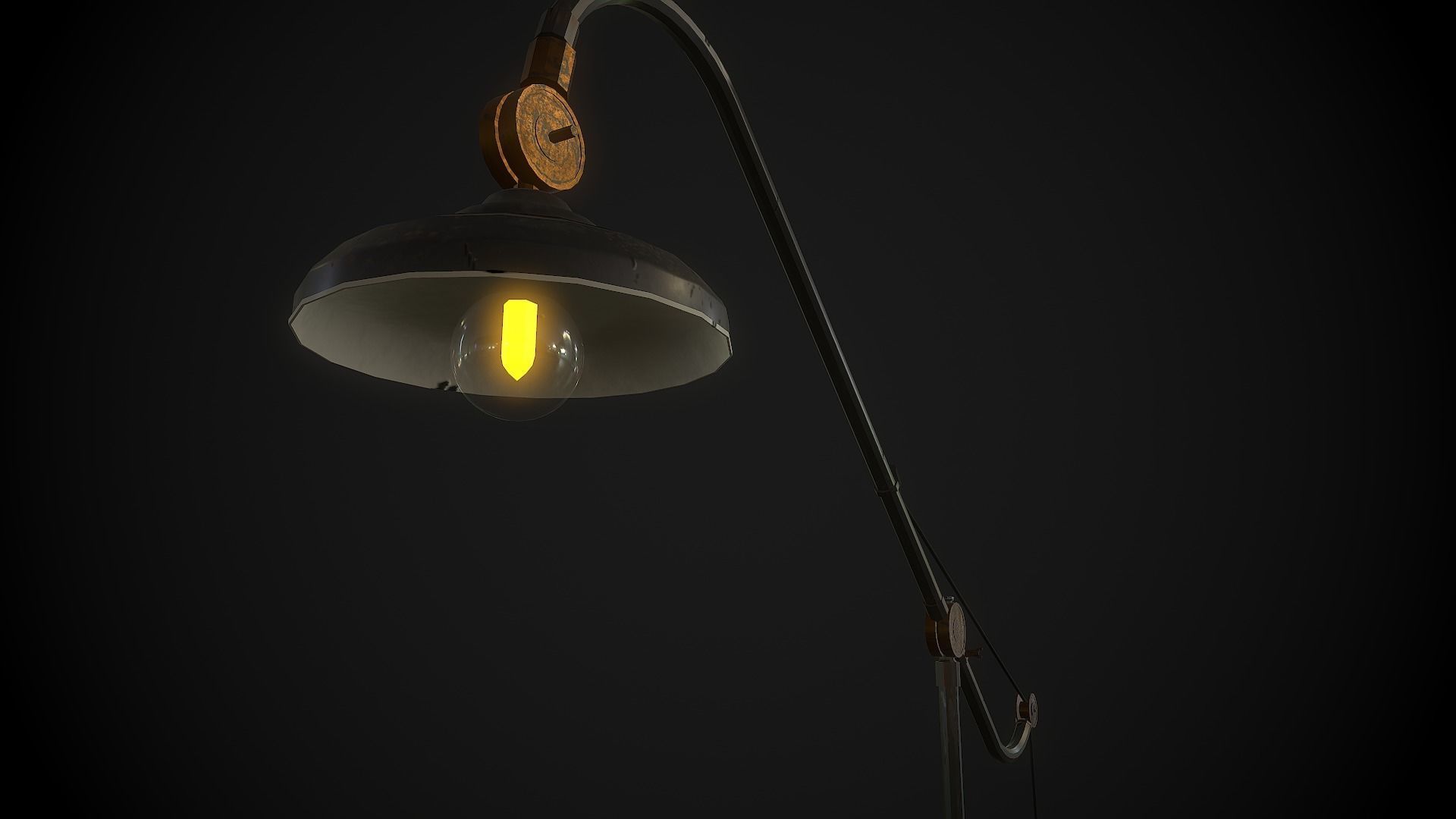 Retro floor lamp Low-poly 3D model_4