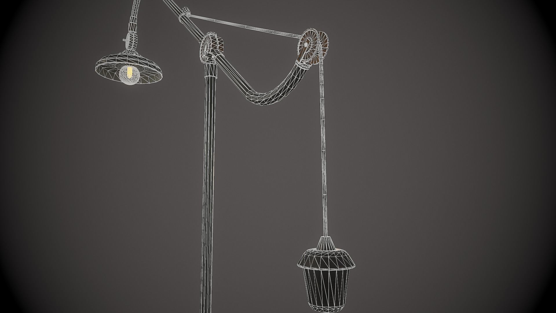 Retro floor lamp Low-poly 3D model_9