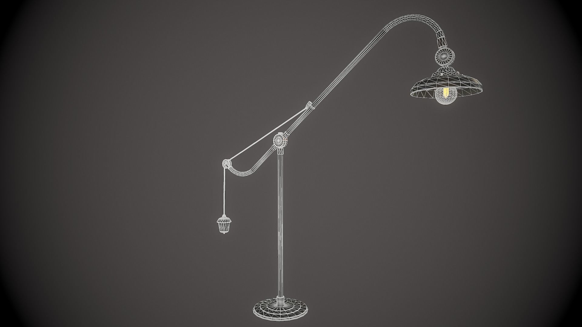 Retro floor lamp Low-poly 3D model_8