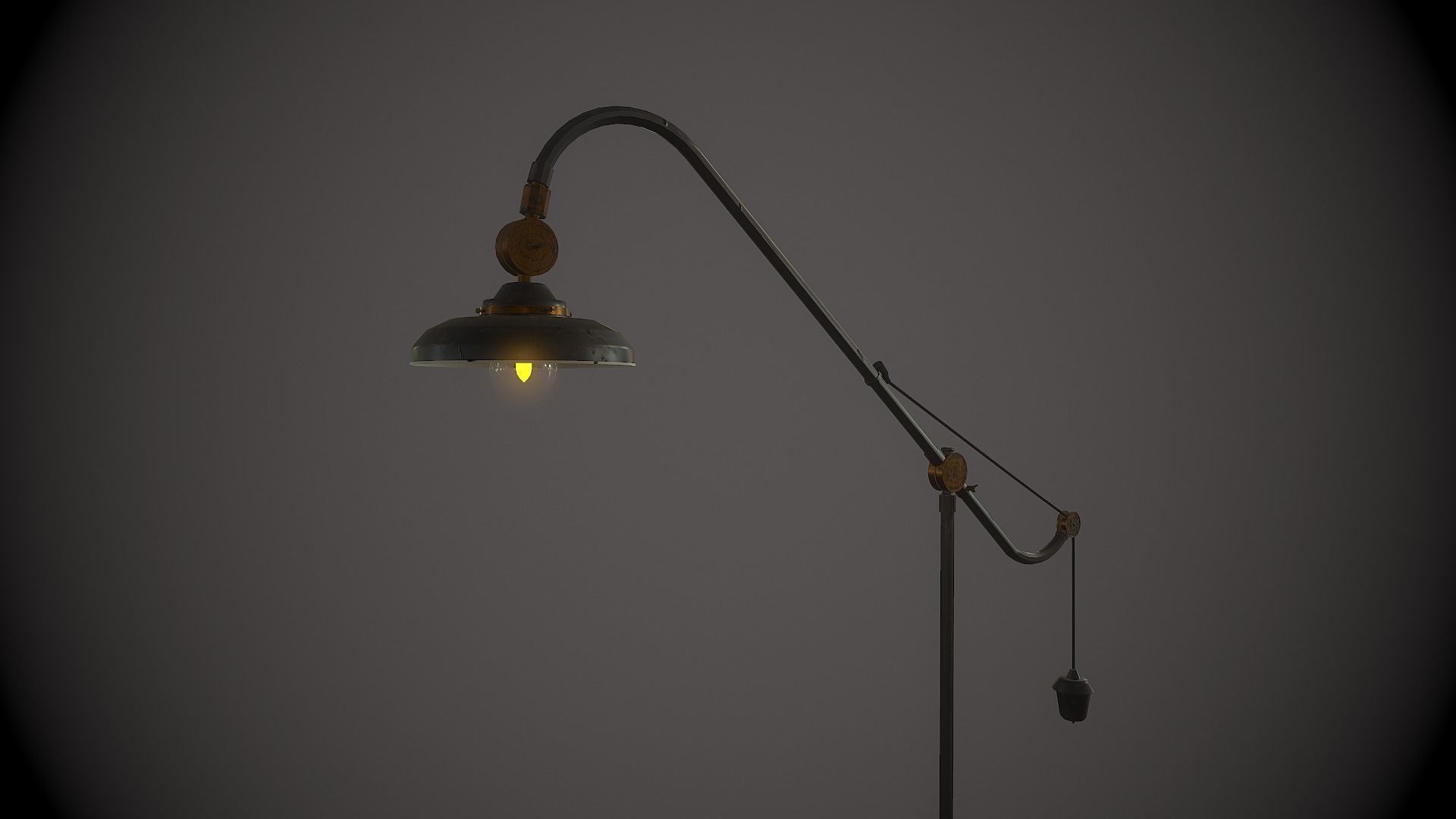 Retro floor lamp Low-poly 3D model_2