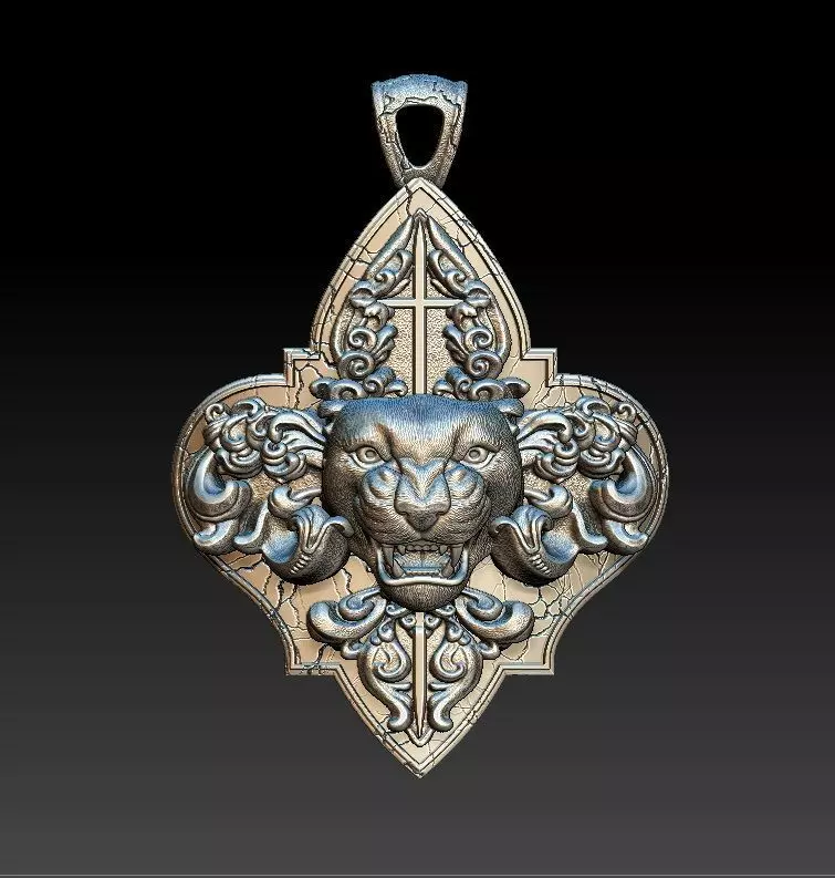 Pendant Panther and cherub 3D model