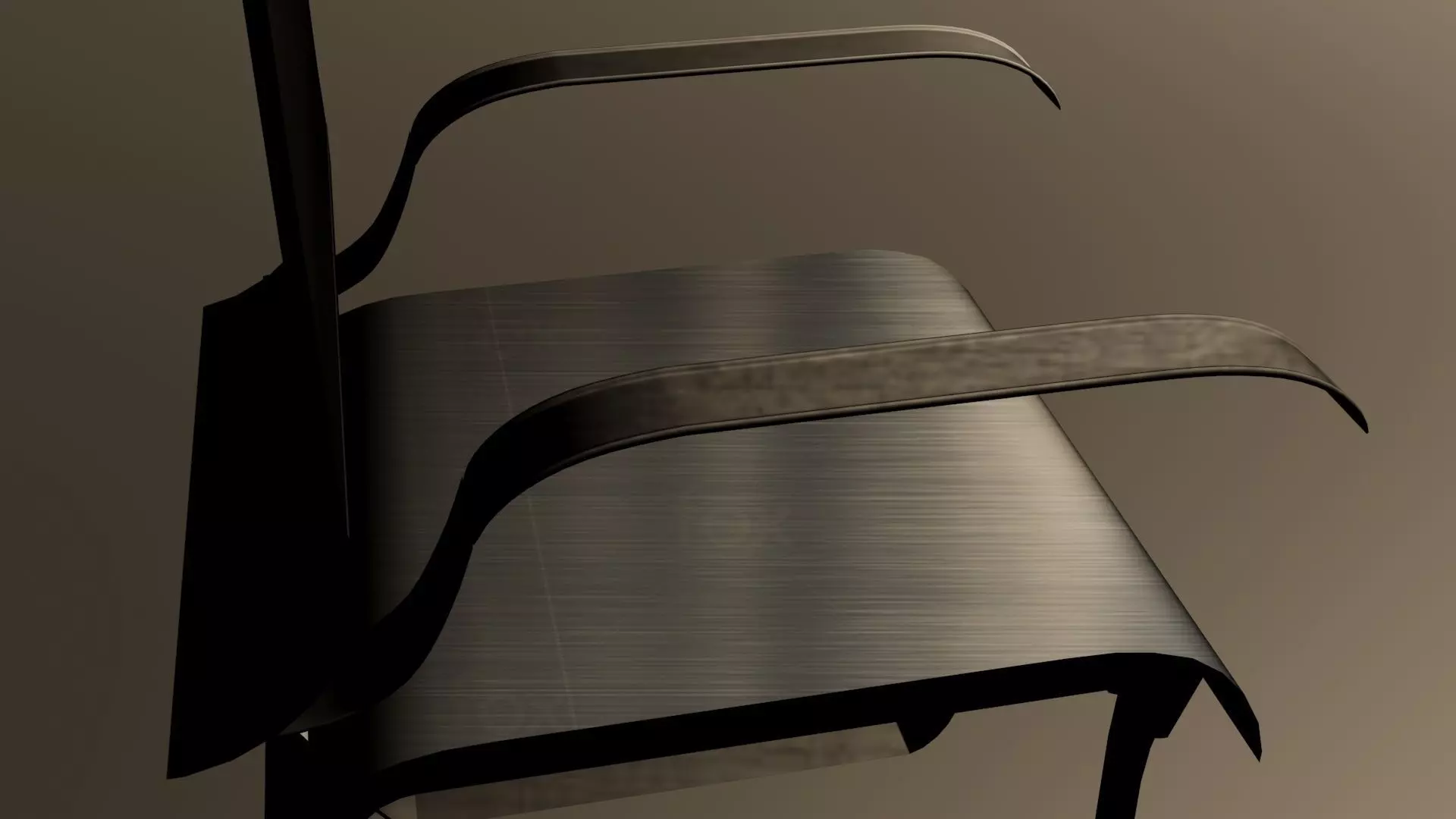 metallic chair 3D model_0