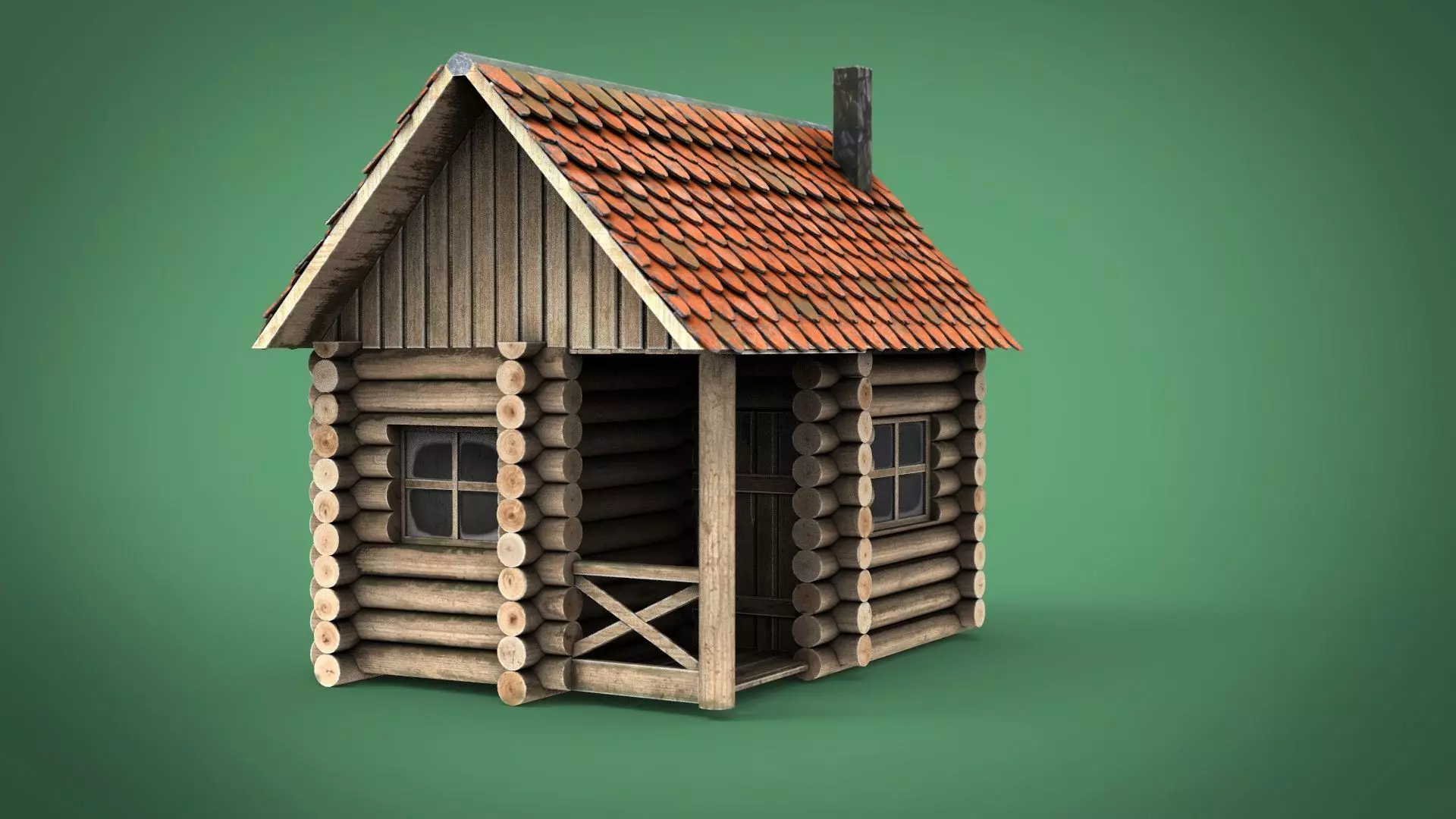 SPRING CABIN Low-poly 3D model