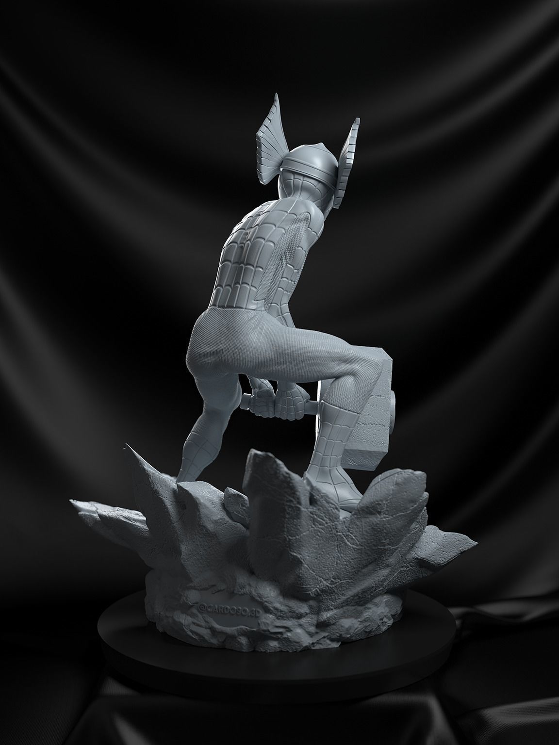 Spider Thor statue 3D print model_3