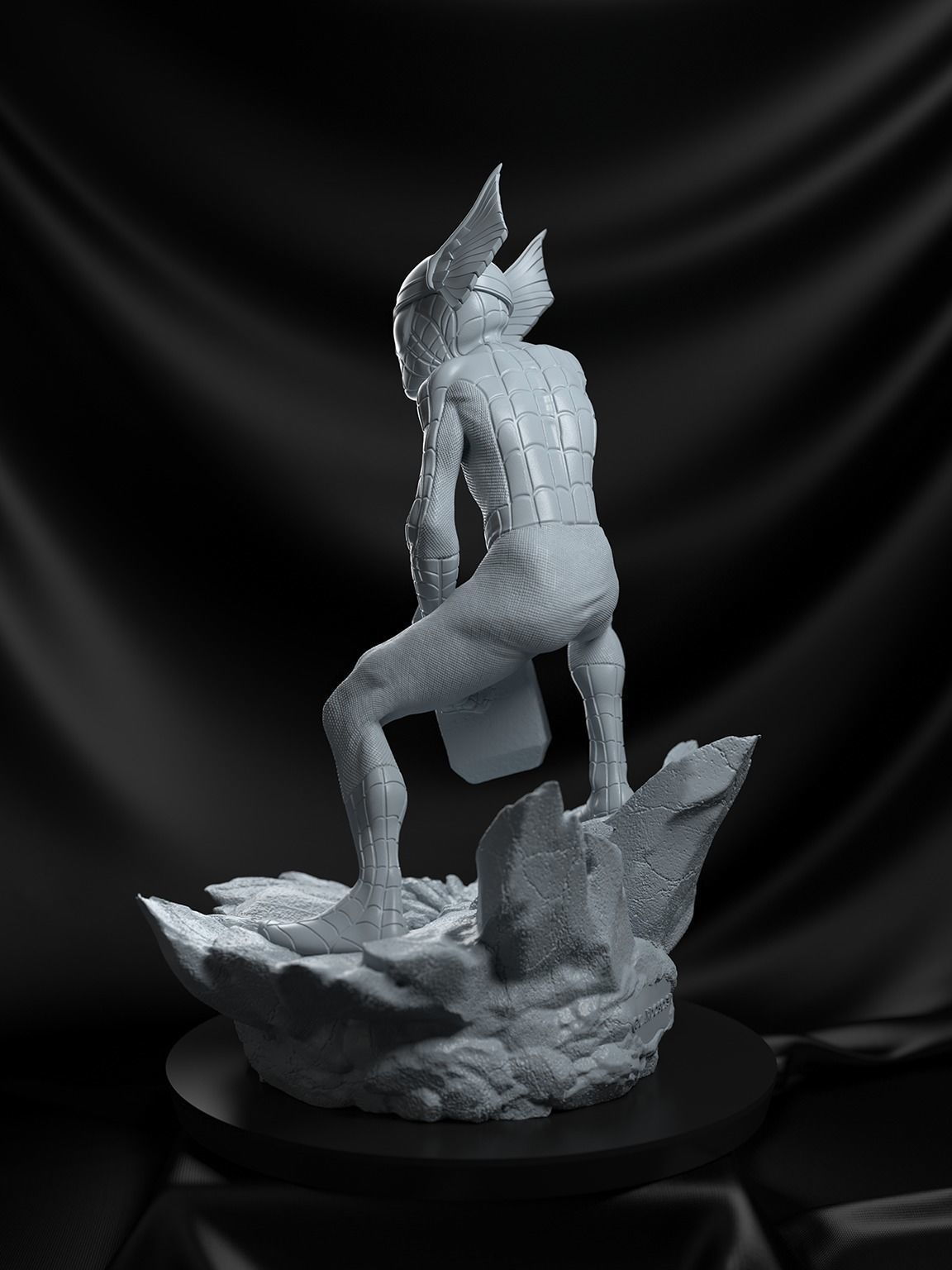 Spider Thor statue 3D print model_4
