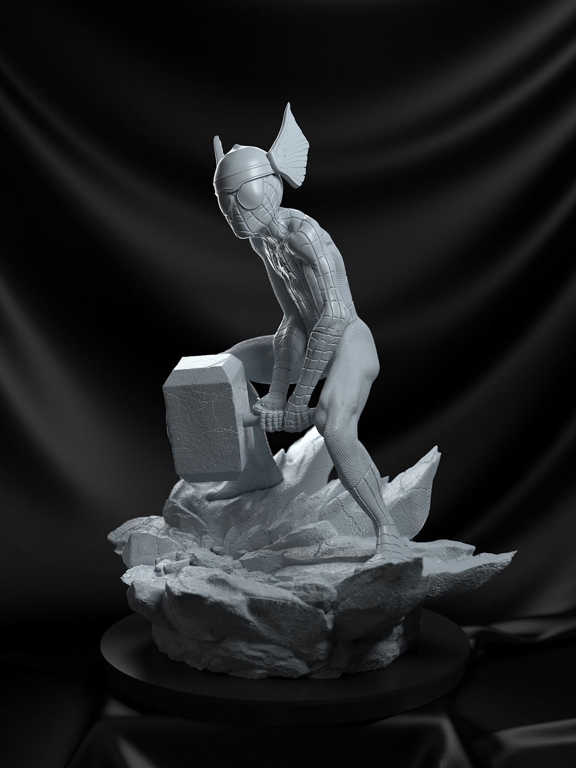 Spider Thor statue 3D print model_5