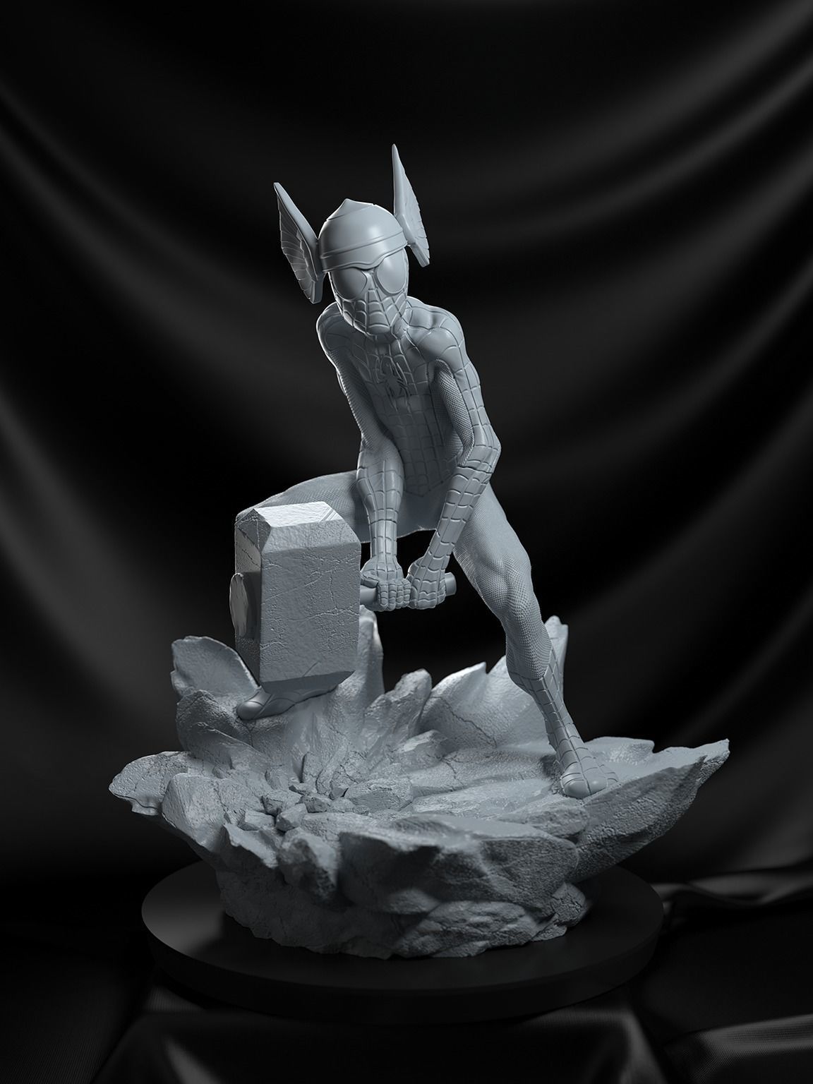 Spider Thor statue 3D print model_1
