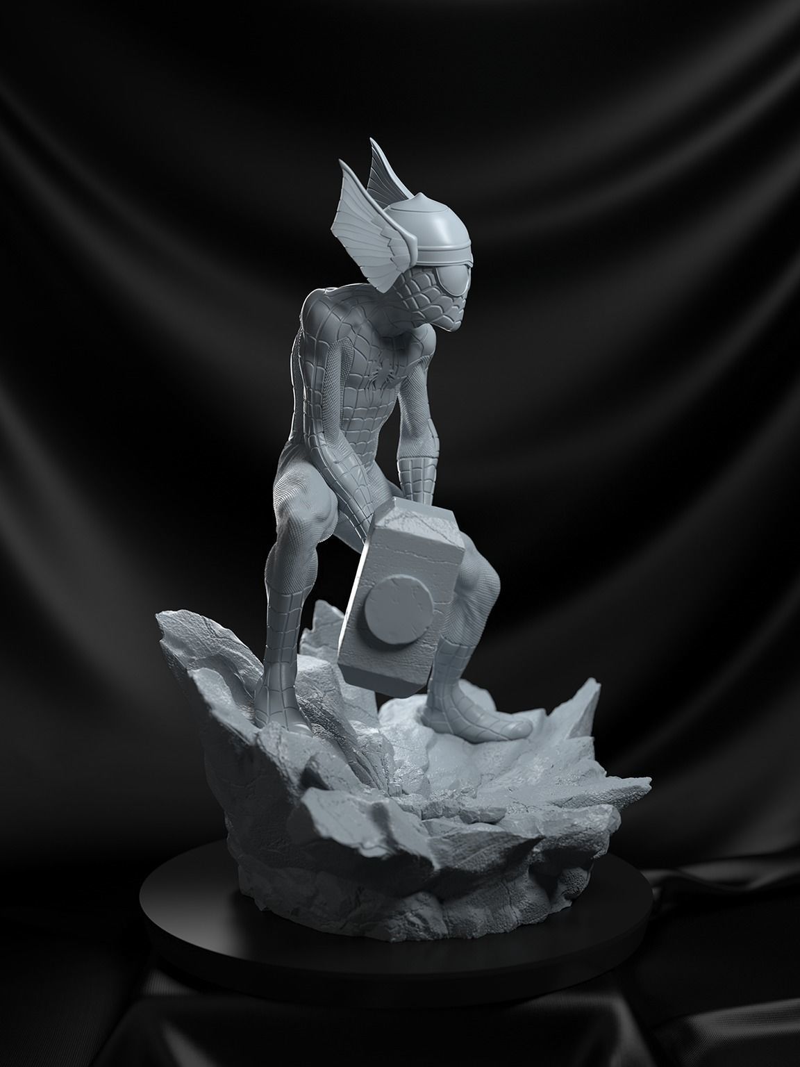 Spider Thor statue 3D print model_2