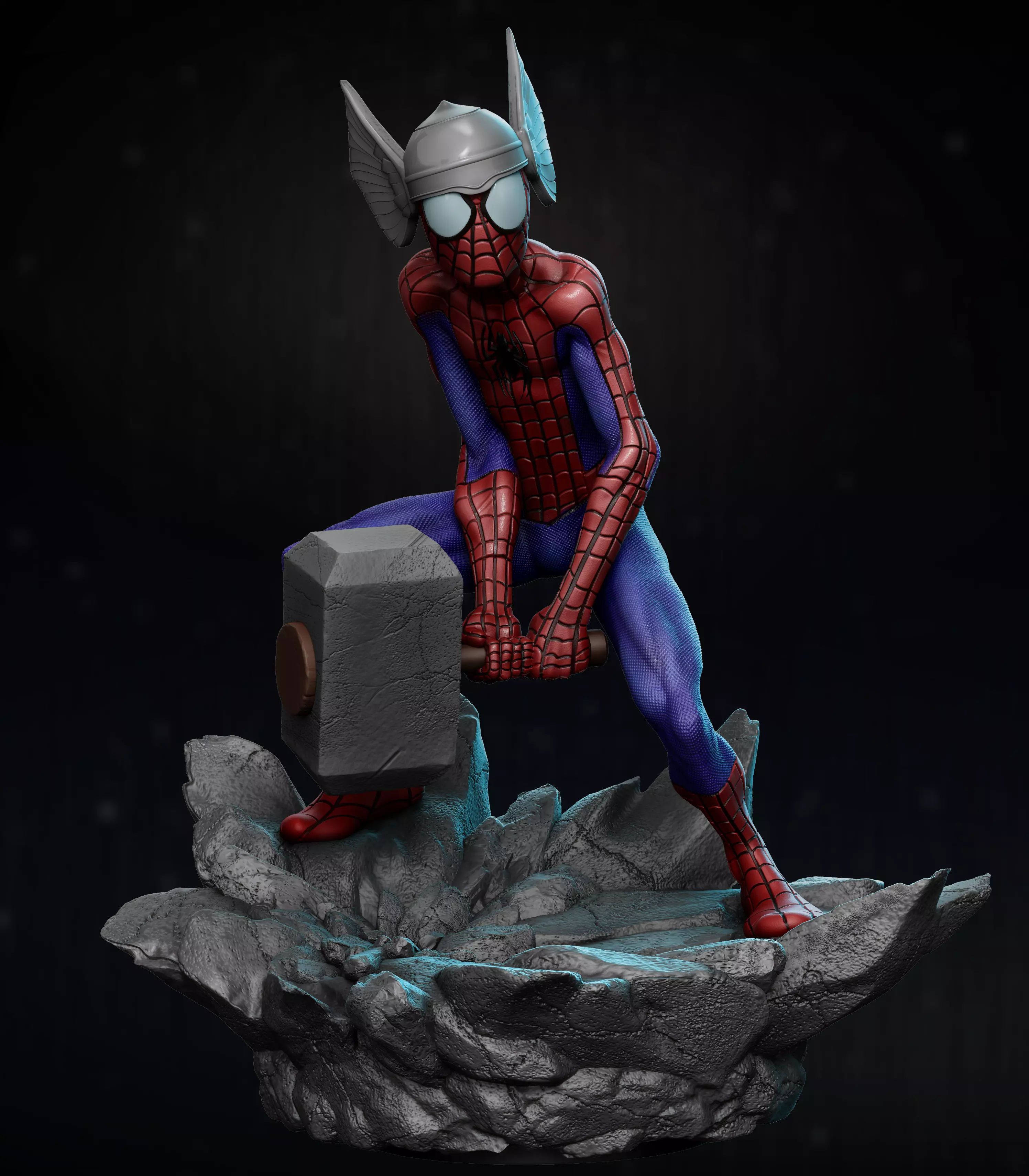 Spider Thor statue 3D print model_0