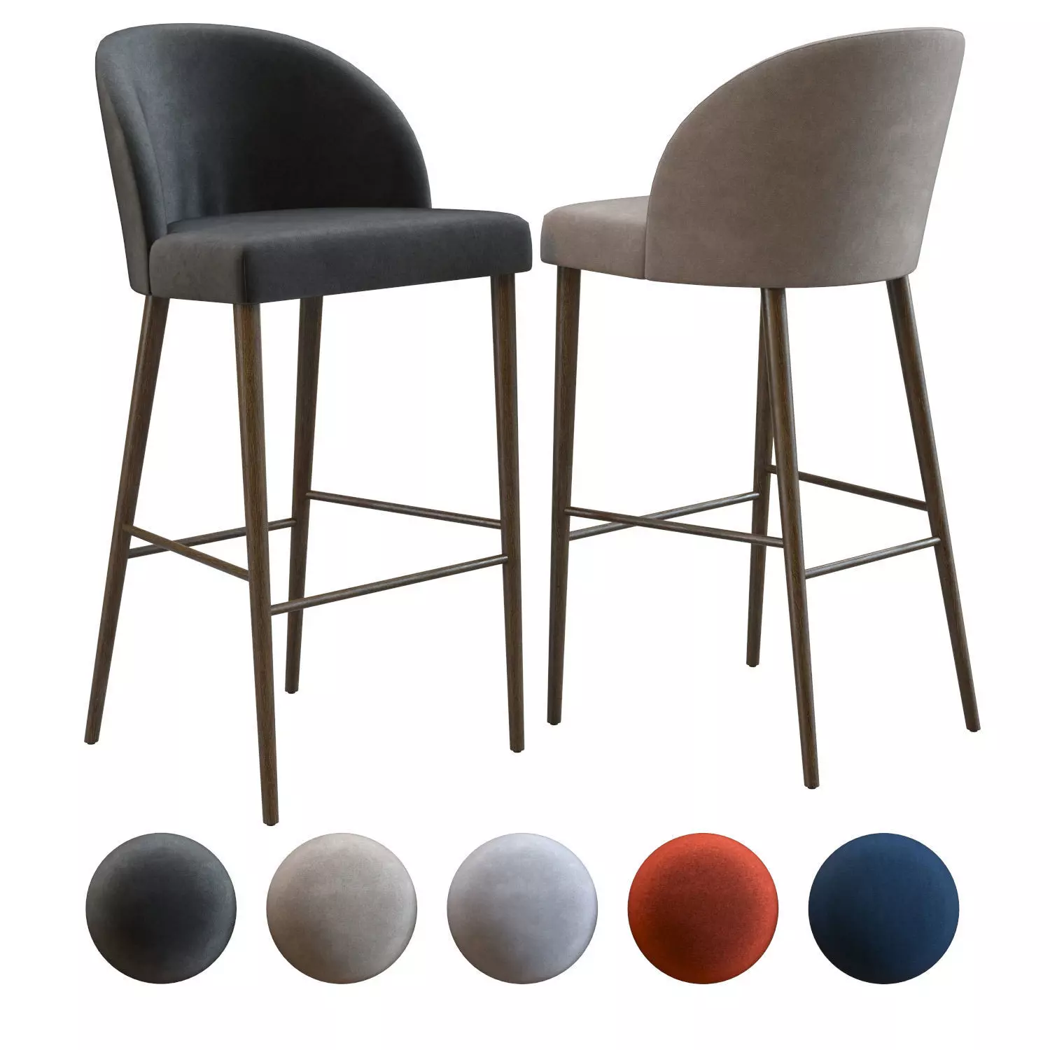 Camille Bar Stool - Crate and Barrel 3D model_0