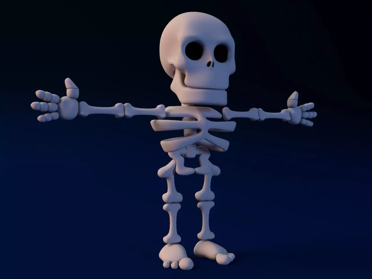 Cartoon Skeleton Not rigged 3D model_0