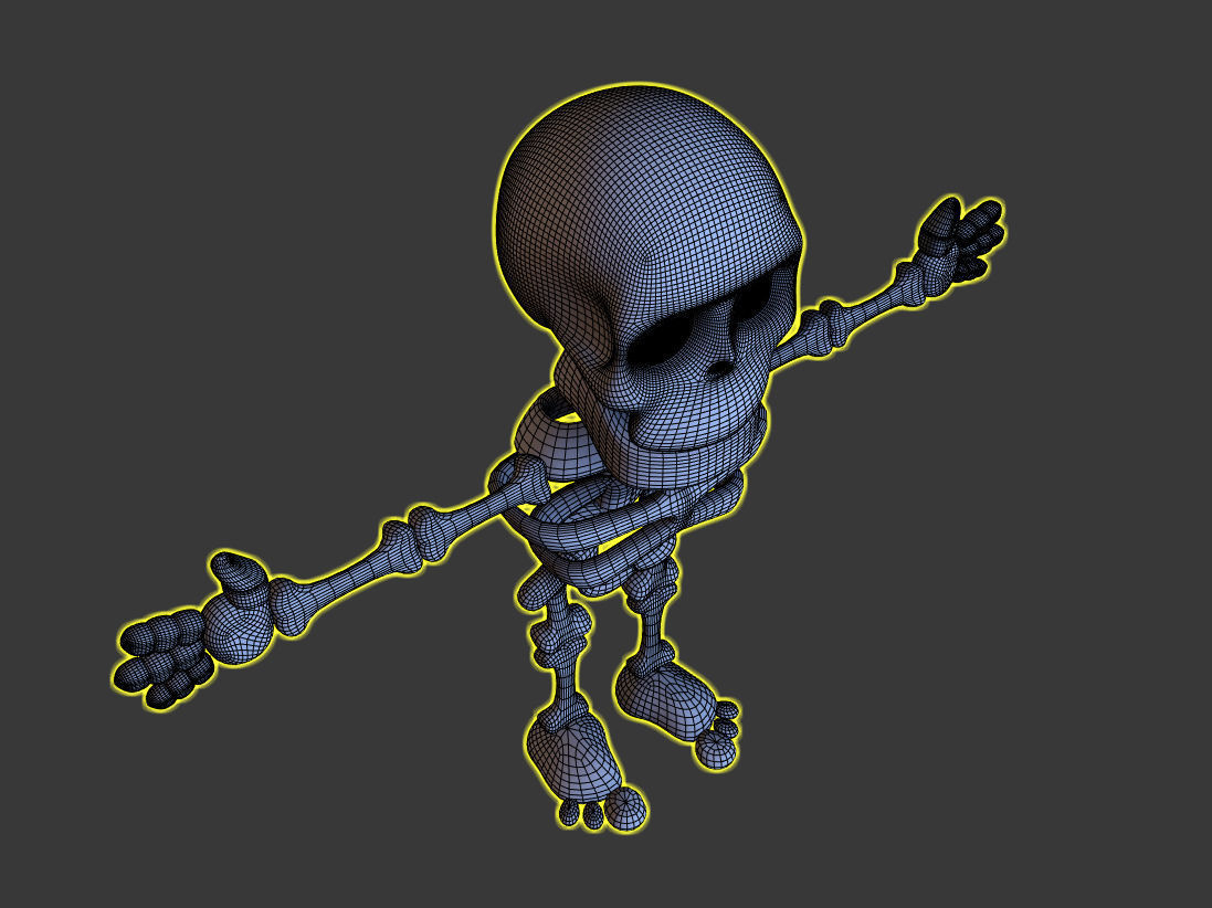 Cartoon Skeleton Not rigged 3D model_6
