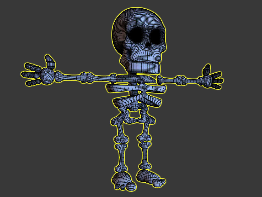 Cartoon Skeleton Not rigged 3D model_5