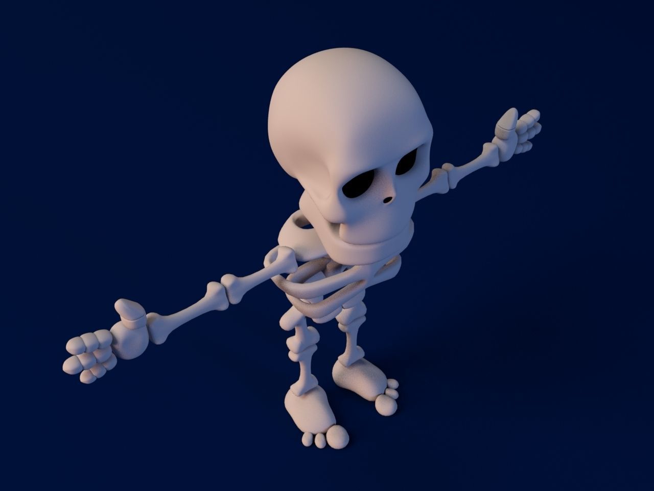 Cartoon Skeleton Not rigged 3D model_2