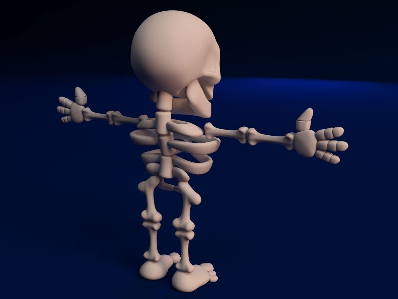 Cartoon Skeleton Not rigged 3D model_3