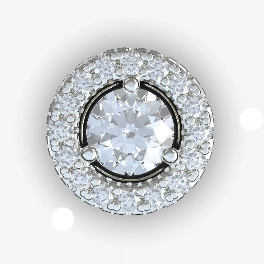 Diamond pendant circle 3D print model_0