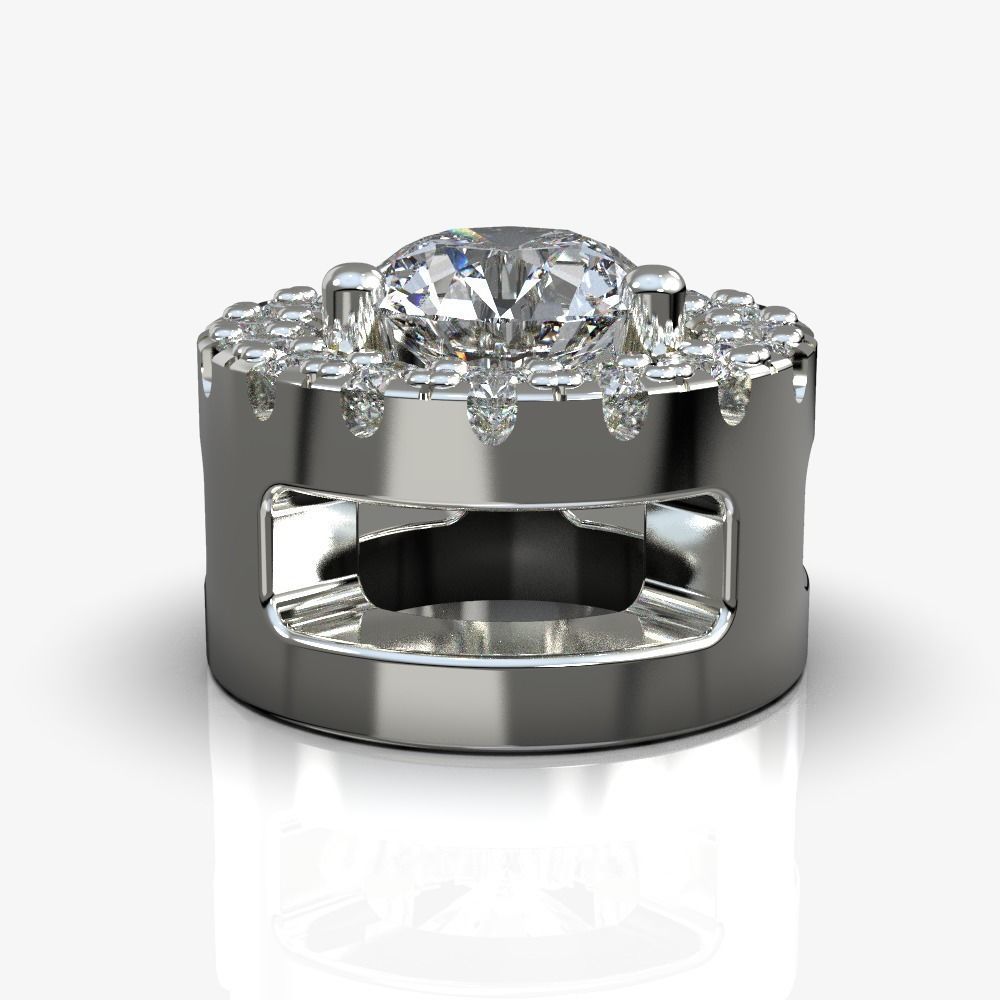 Diamond pendant circle 3D print model_2