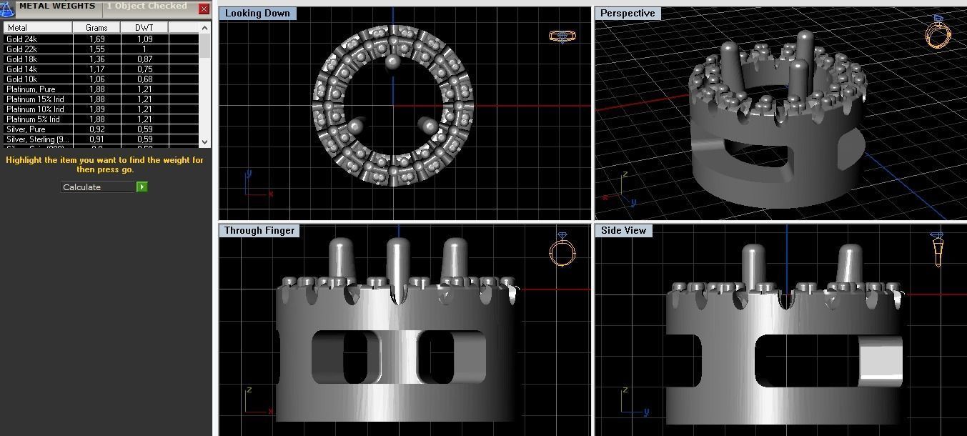 Diamond pendant circle 3D print model_8