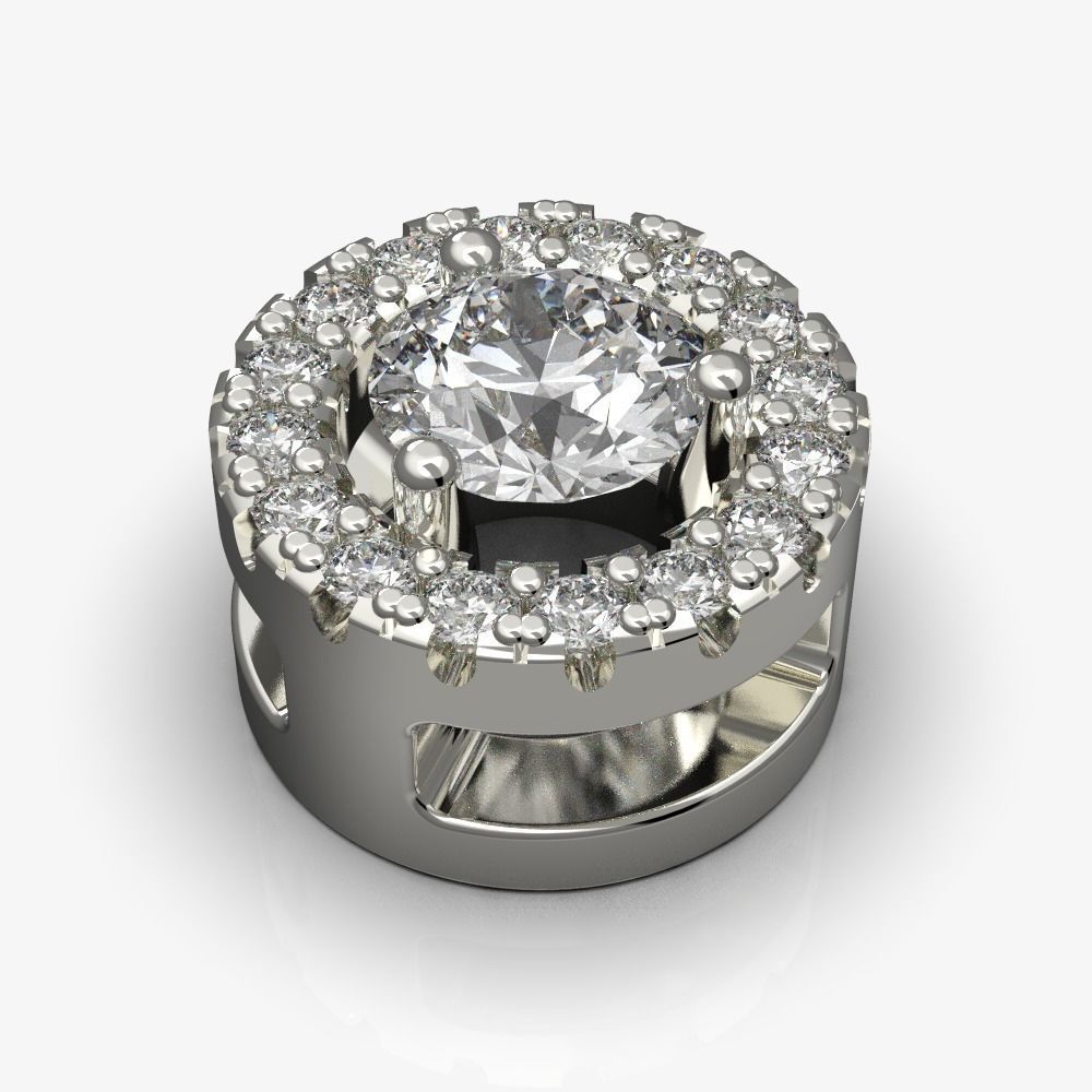 Diamond pendant circle 3D print model_4