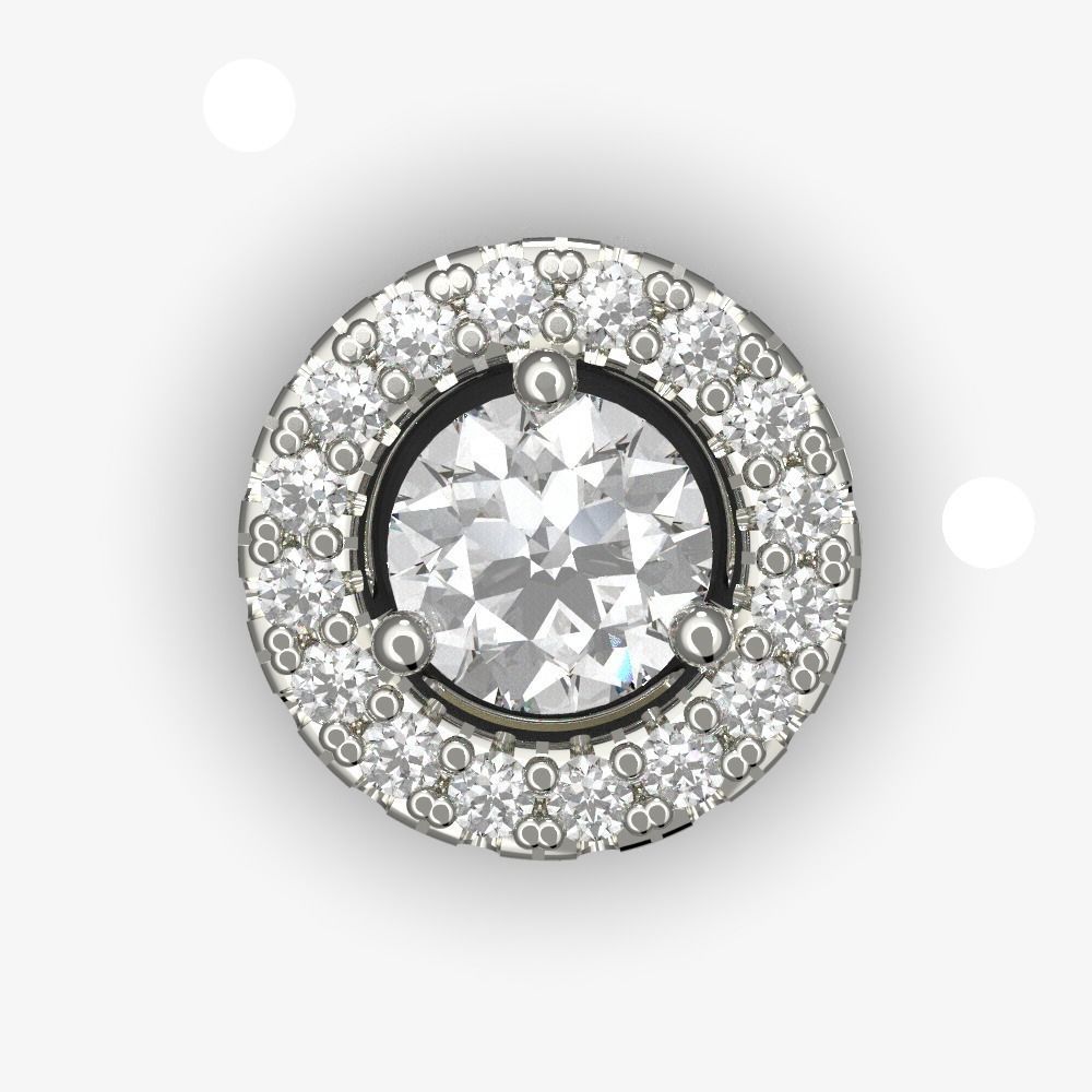 Diamond pendant circle 3D print model_5