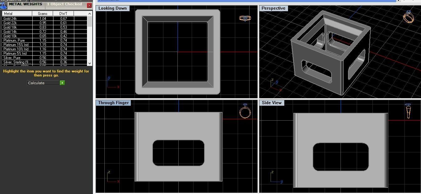Diamond pendantn square  3D print model_9