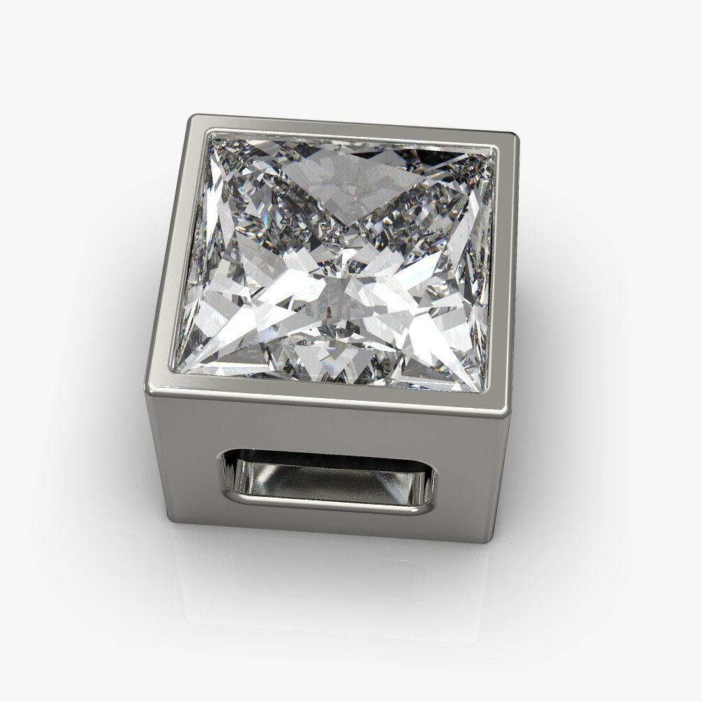 Diamond pendantn square  3D print model_3