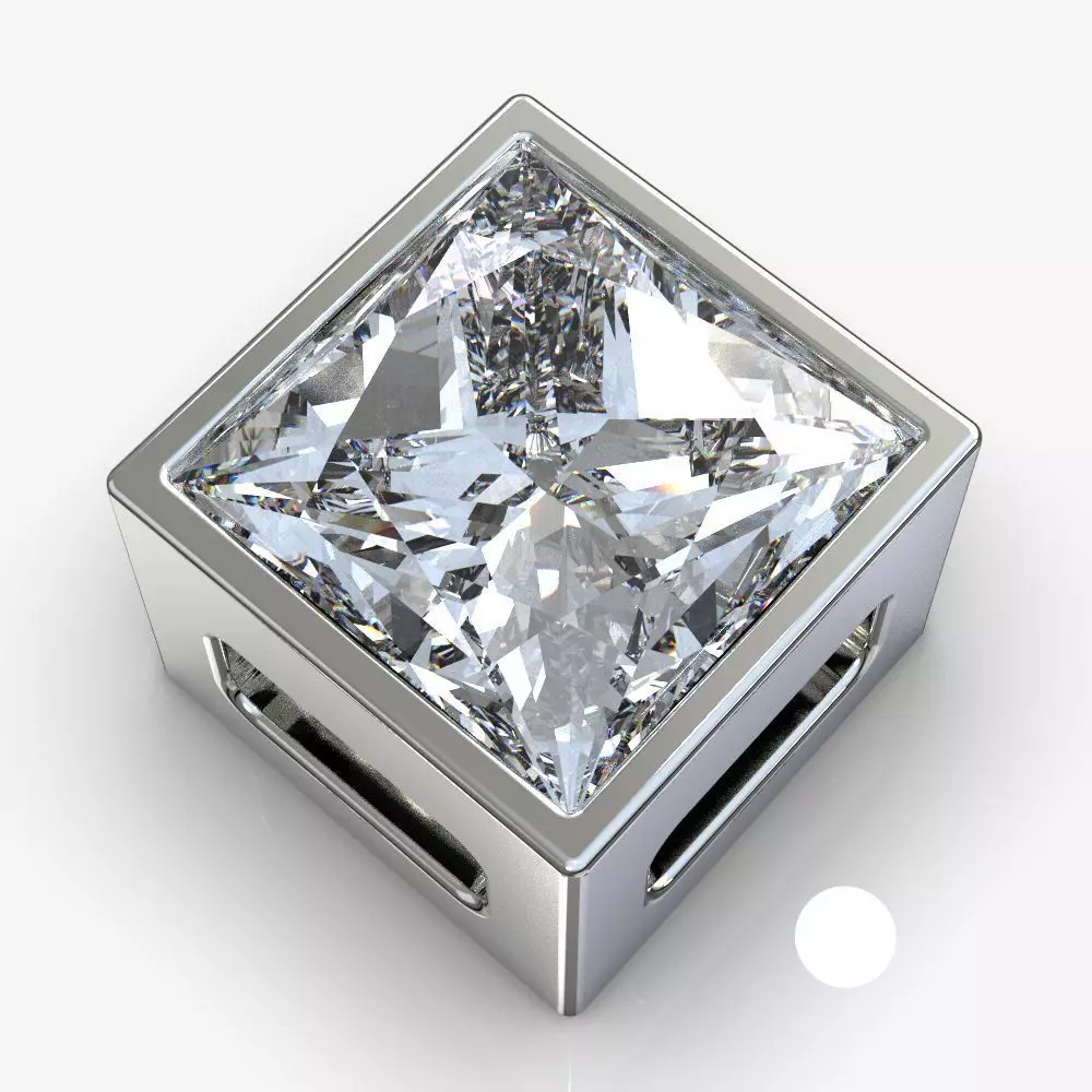 Diamond pendantn square  3D print model_0