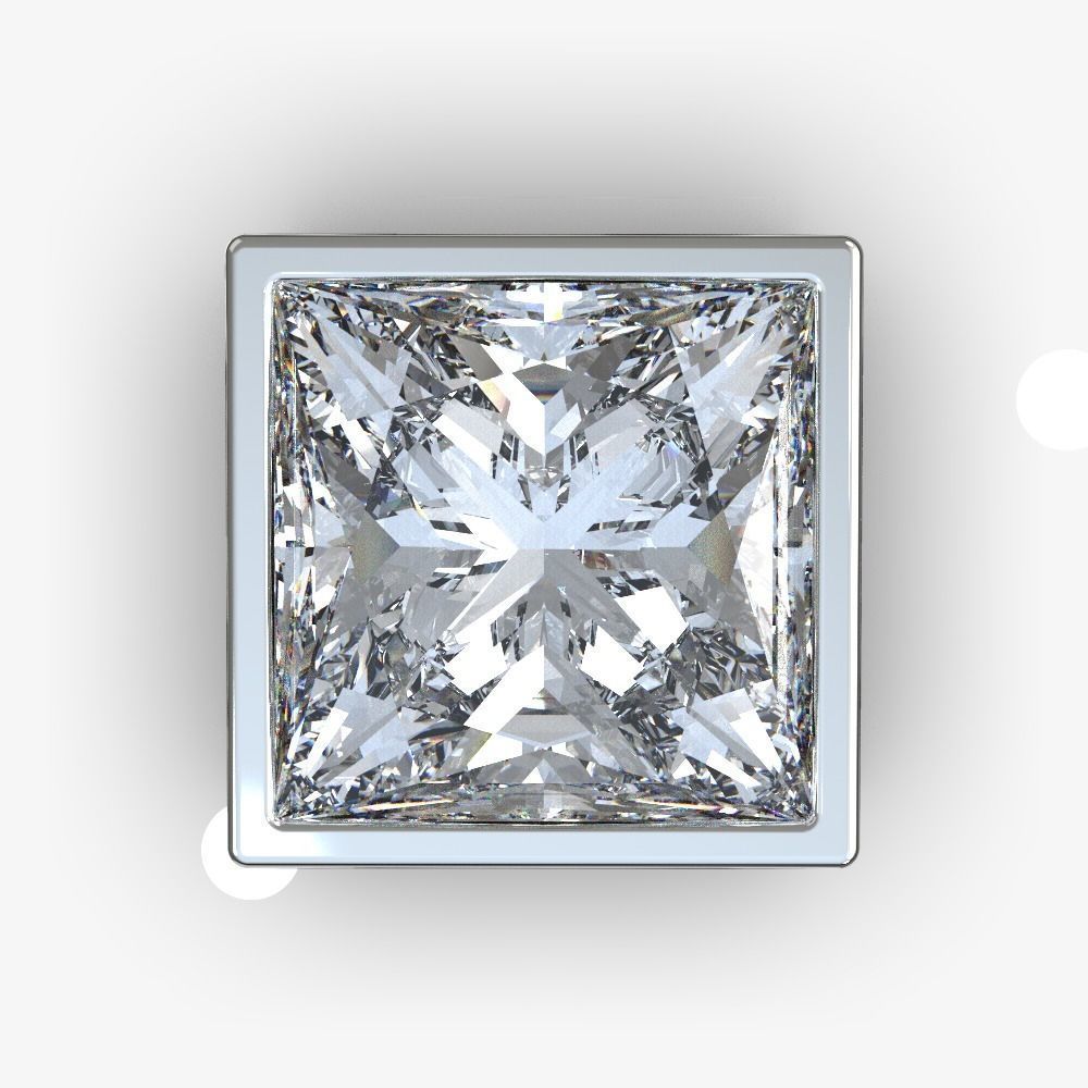 Diamond pendantn square  3D print model_2