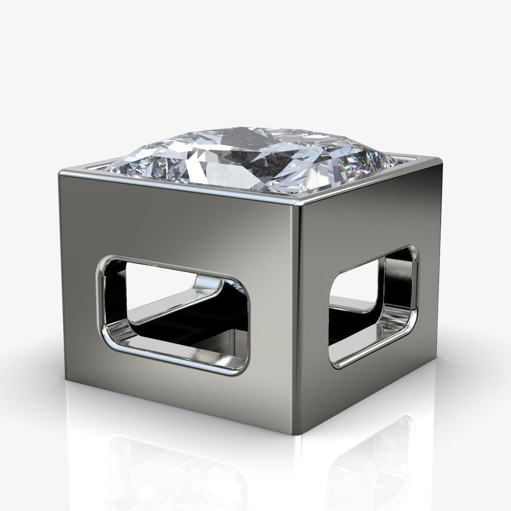 Diamond pendantn square  3D print model_1