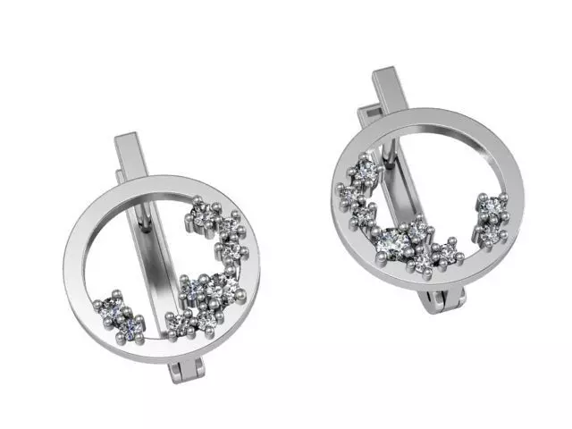 Diamond earrings 3D print model
