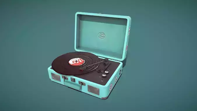Low poly Retro Turntable Low-poly 3D model