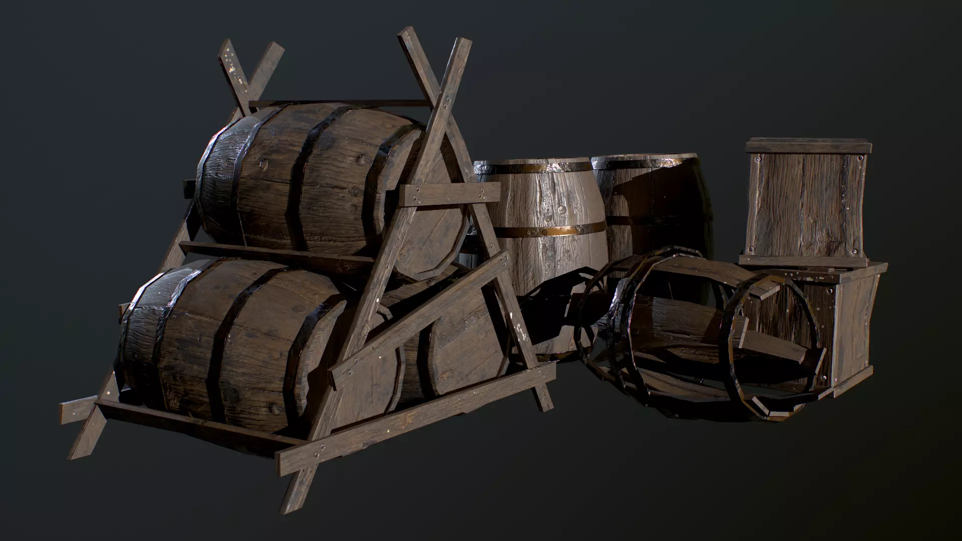 Medieval Small Props Pack Low-poly Low-poly 3D model_0