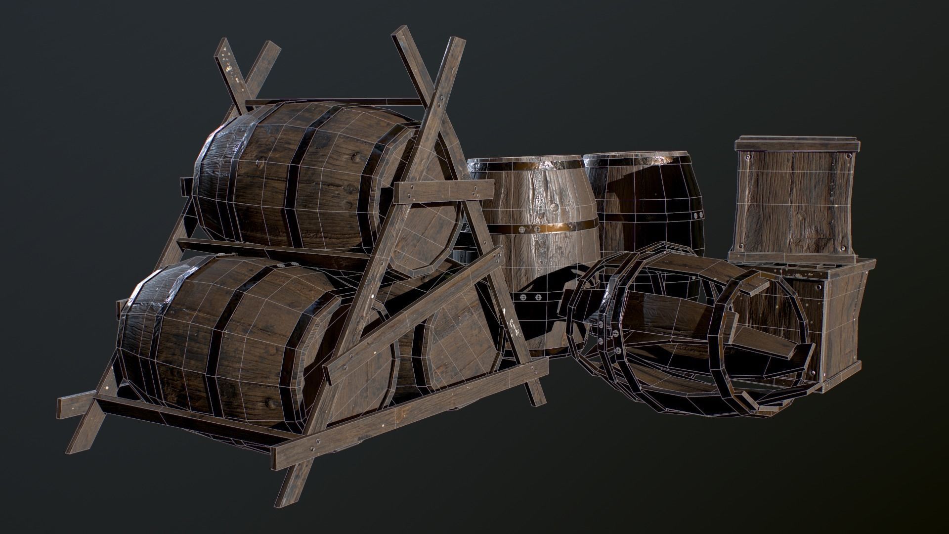 Medieval Small Props Pack Low-poly Low-poly 3D model_1