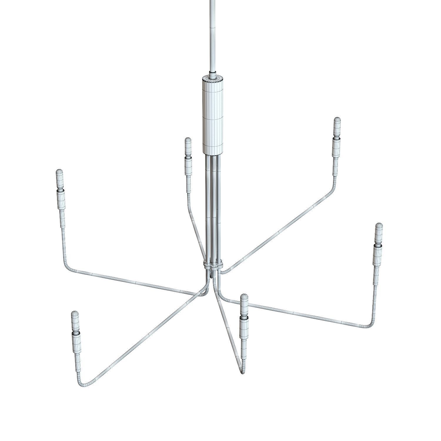 Clive 6-Arm Chandelier - Crate and Barrel 3D model_6