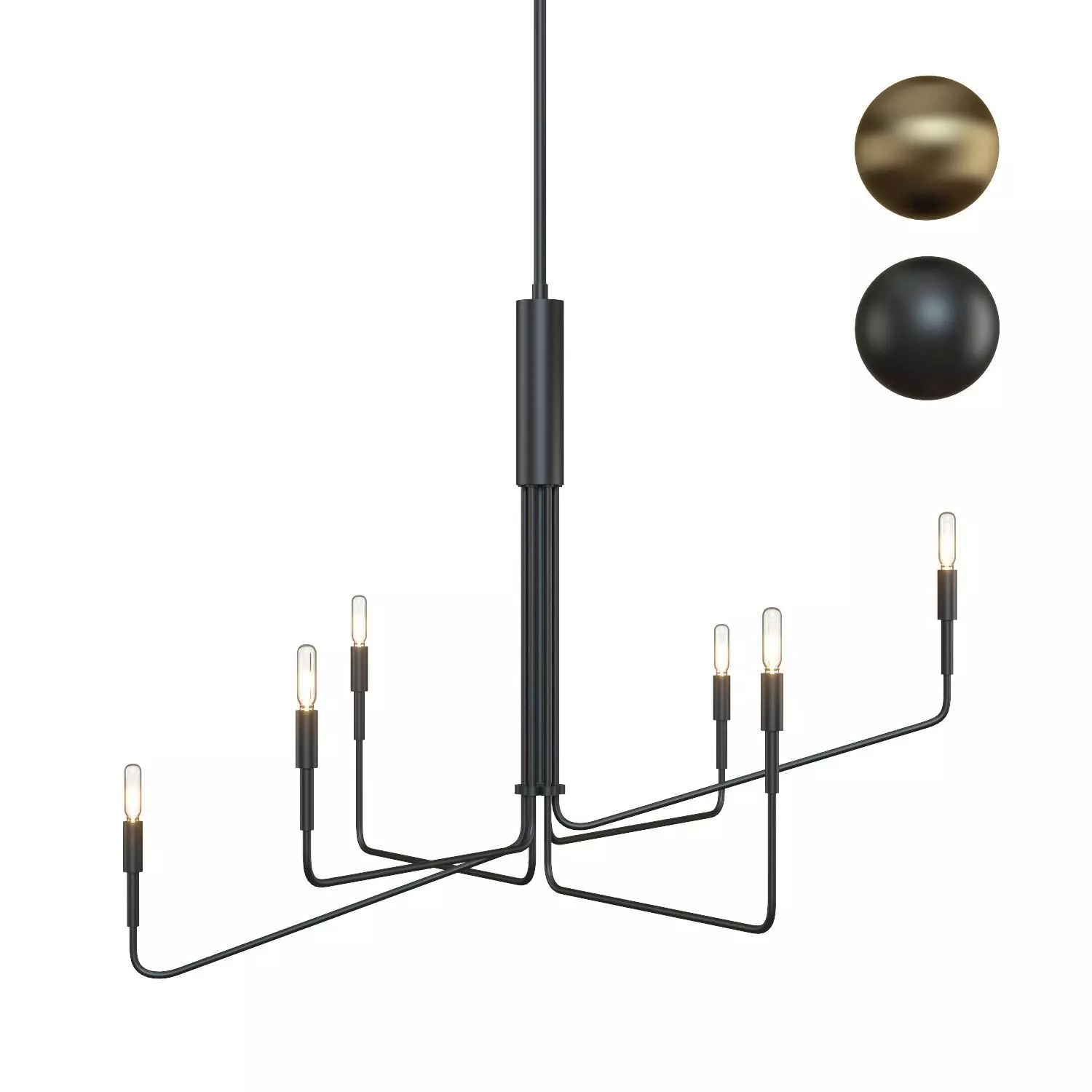 Clive 6-Arm Chandelier - Crate and Barrel 3D model_0